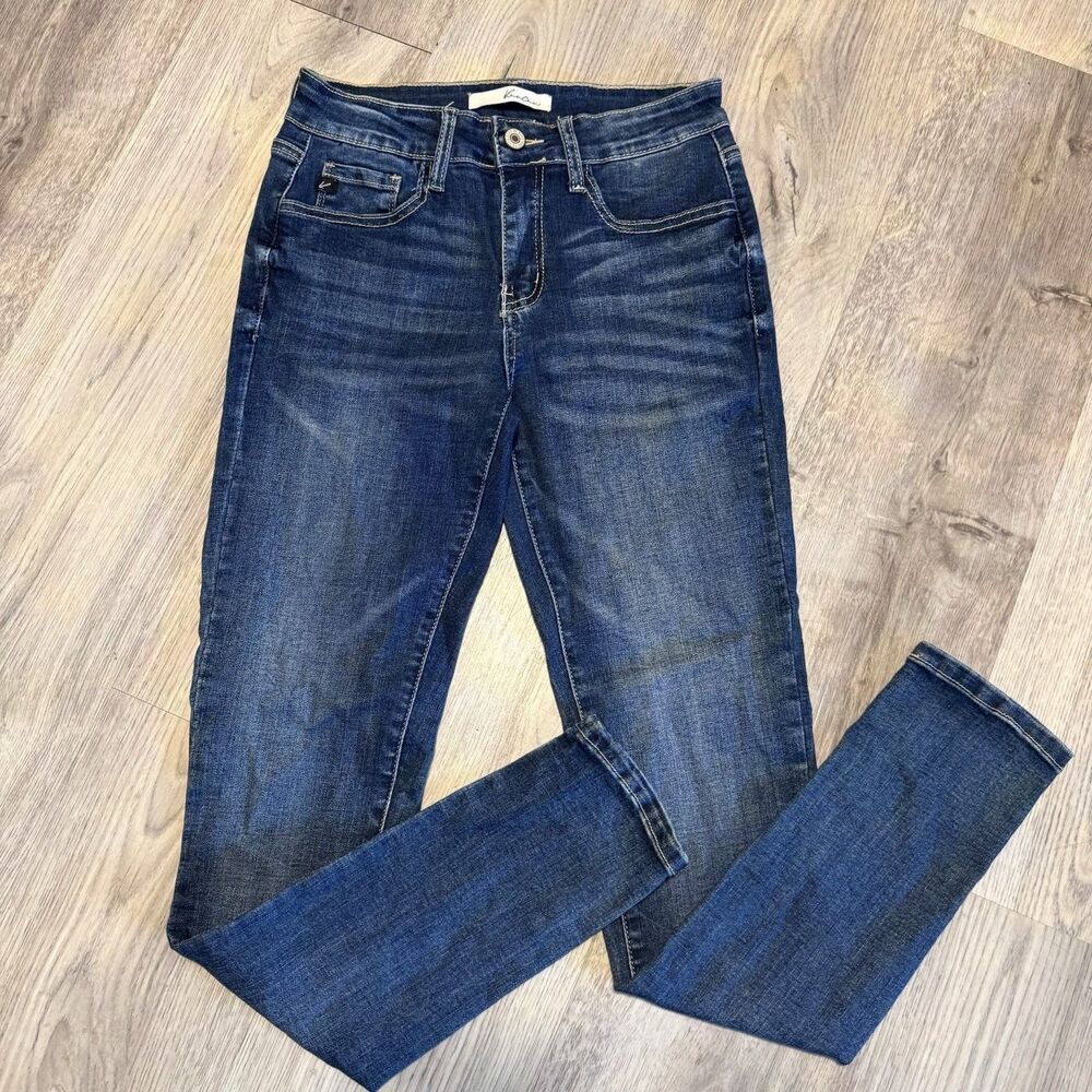 KanCan Jeans Womens 5/26 Blue Medium Wash Mid Rise Skinny Stretch Denim Pants